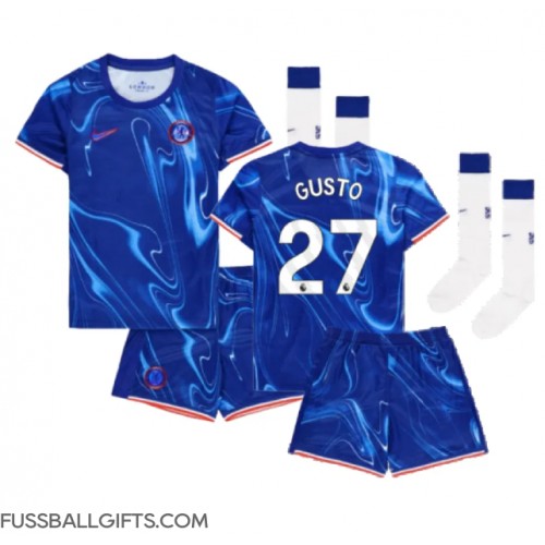 Chelsea Malo Gusto #27 Fußballbekleidung Heimtrikot Kinder 2024-25 Kurzarm (+ kurze hosen)